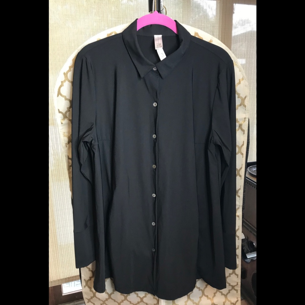 MarlaWynne Luxe Button Down Shirt Black M
